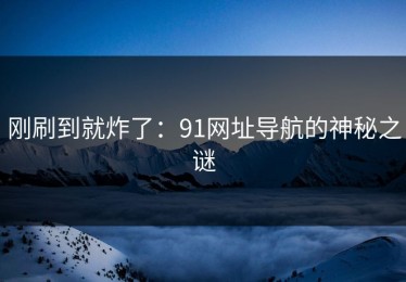 刚刷到就炸了：91网址导航的神秘之谜