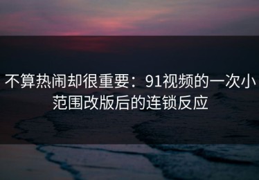 不算热闹却很重要：91视频的一次小范围改版后的连锁反应