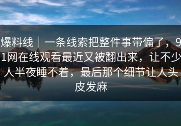 爆料线｜一条线索把整件事带偏了，91网在线观看最近又被翻出来，让不少人半夜睡不着，最后那个细节让人头皮发麻