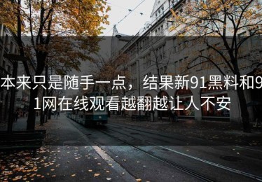 本来只是随手一点，结果新91黑料和91网在线观看越翻越让人不安