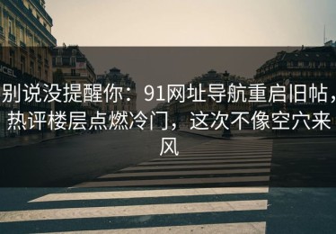 别说没提醒你：91网址导航重启旧帖，热评楼层点燃冷门，这次不像空穴来风