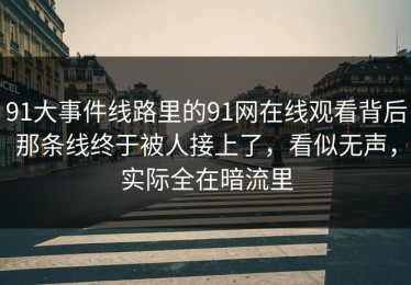 91大事件线路里的91网在线观看背后那条线终于被人接上了，看似无声，实际全在暗流里