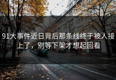91大事件近日背后那条线终于被人接上了，别等下架才想起回看