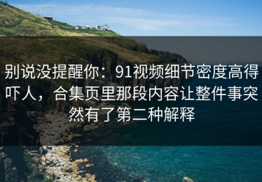 别说没提醒你：91视频细节密度高得吓人，合集页里那段内容让整件事突然有了第二种解释