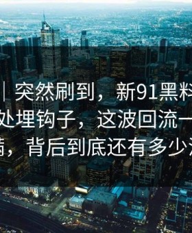 情绪向｜突然刷到，新91黑料看似普通却处处埋钩子，这波回流一下把气氛拉满，背后到底还有多少没说完