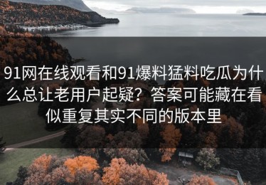 91网在线观看和91爆料猛料吃瓜为什么总让老用户起疑？答案可能藏在看似重复其实不同的版本里