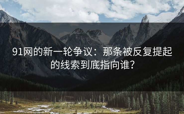 91网的新一轮争议：那条被反复提起的线索到底指向谁？
