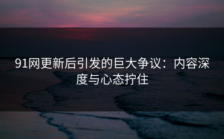 91网更新后引发的巨大争议：内容深度与心态拧住