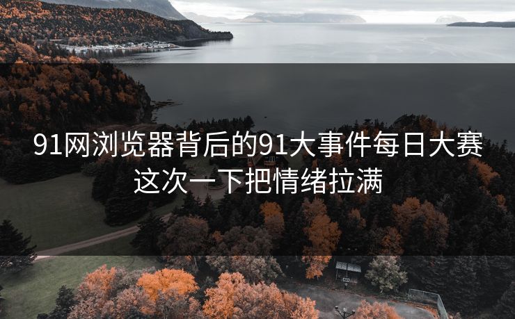 91网浏览器背后的91大事件每日大赛这次一下把情绪拉满