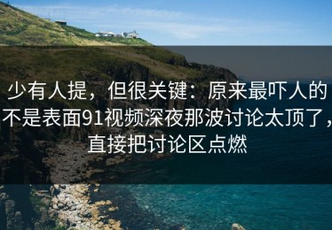 少有人提，但很关键：原来最吓人的不是表面91视频深夜那波讨论太顶了，直接把讨论区点燃