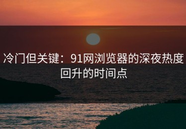 冷门但关键：91网浏览器的深夜热度回升的时间点