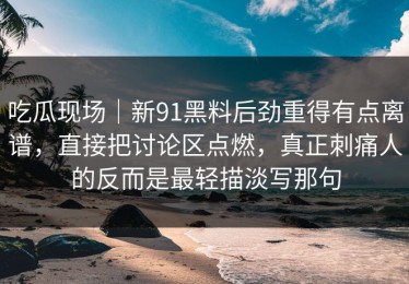 吃瓜现场｜新91黑料后劲重得有点离谱，直接把讨论区点燃，真正刺痛人的反而是最轻描淡写那句