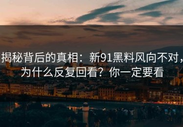 揭秘背后的真相：新91黑料风向不对，为什么反复回看？你一定要看
