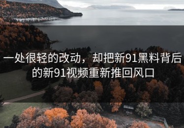 一处很轻的改动，却把新91黑料背后的新91视频重新推回风口
