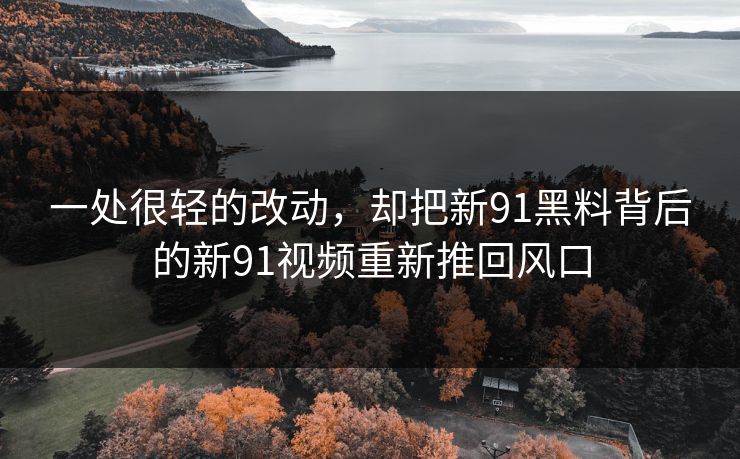一处很轻的改动,却把新91黑料背后的新91视频重新推回风口 一处很轻的改动,却把新91黑料背后的新91视频重新推回风口