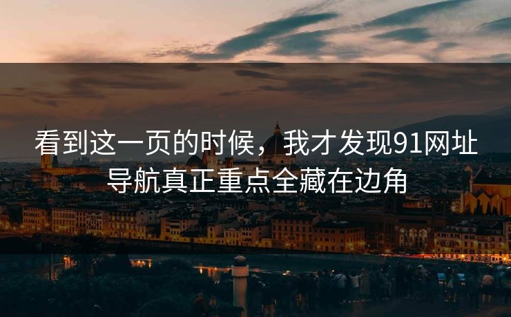 看到这一页的时候，我才发现91网址导航真正重点全藏在边角
