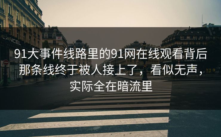 91大事件线路里的91网在线观看背后那条线终于被人接上了，看似无声，实际全在暗流里