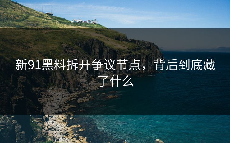新91黑料拆开争议节点,背后到底藏了什么 新91黑料拆开争议节点,背后到底藏了什么